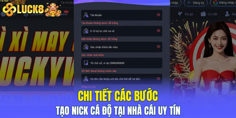 Chi tiết các bước tạo nick cá độ tại nhà cái uy tín
